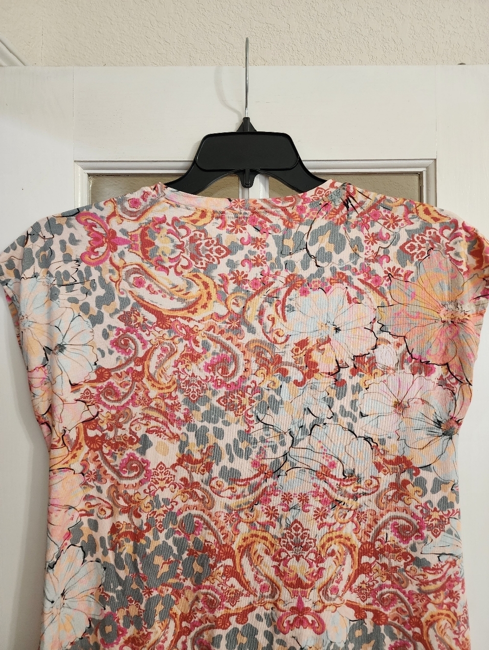 Johnny Was Pima Cotton Modal Floral Paisley Cap Sleeve Dress Tunic Sz S - Picture 7 of 9